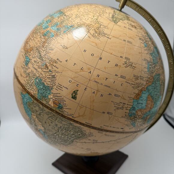 Cram's Imperial World Globe 12 Inch Diameter Wood Base - Picture 6 of 10